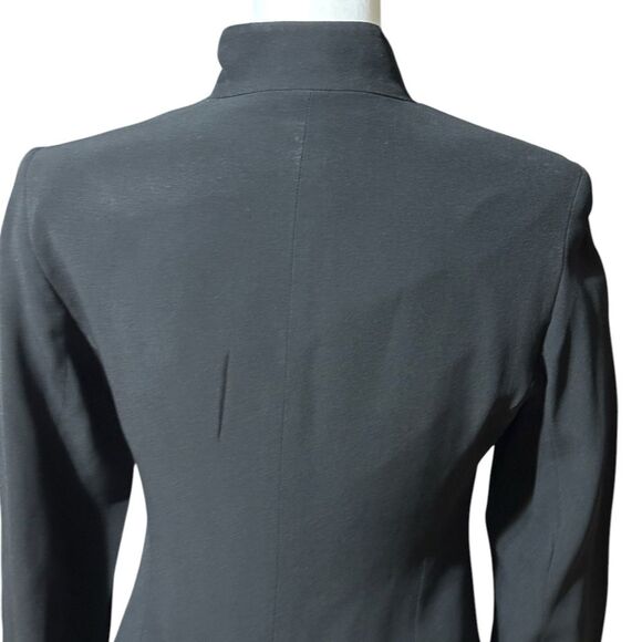 Lafayette 148 New York Black Cut out Trim Button Front Blazer Size 4 - Picture 6 of 9